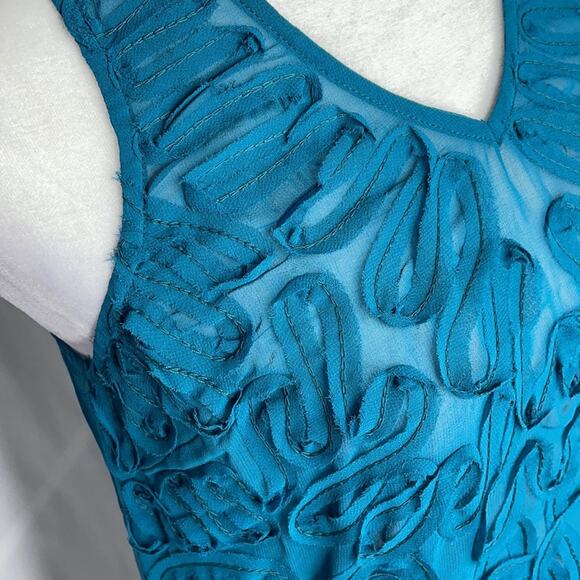 NWT chandi and lia teal blue sheer top - Picture 3 of 8